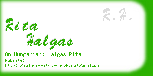 rita halgas business card